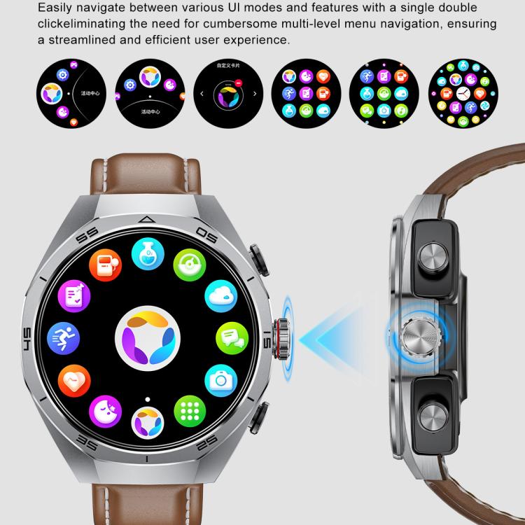 GT97 1.53 inch Round Screen 2 in 1 Bluetooth Earphone Silicone Strap Smart Watch Supports Bluetooth Calls(Silver) - free shipping - PMC TechLife - Order now!