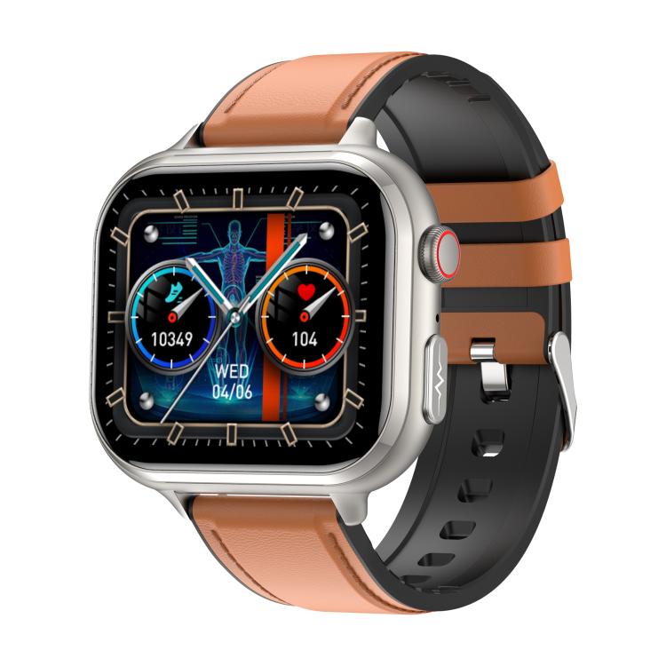 TK17 1.91 inch Horizontal Screen Leather Strap Smart Watch Supports ECG Electrocardiogram(Brown) - free shipping - PMC TechLife - Order now!