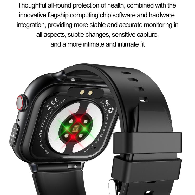 TK17 1.91 inch Horizontal Screen Steel Strap Smart Watch Supports ECG Electrocardiogram(Black) - free shipping - PMC TechLife - Order now!