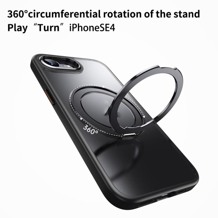 For iPhone 16e Frosted 360 Degree MagSafe Magnetic Holder Phone Case(Blue) - free shipping - PMC TechLife - Order now!