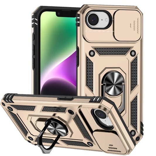 For iPhone 16e Sliding Camshield Holder Phone Case(Gold) - iPhone 16e Cases by PMC Jewellery | Online Shopping South Africa | PMC Jewellery | Buy Now Pay Later Mobicred