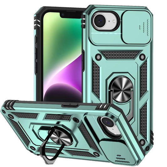 For iPhone 16e Sliding Camshield Holder Phone Case(Dark Green) - iPhone 16e Cases by PMC Jewellery | Online Shopping South Africa | PMC Jewellery | Buy Now Pay Later Mobicred