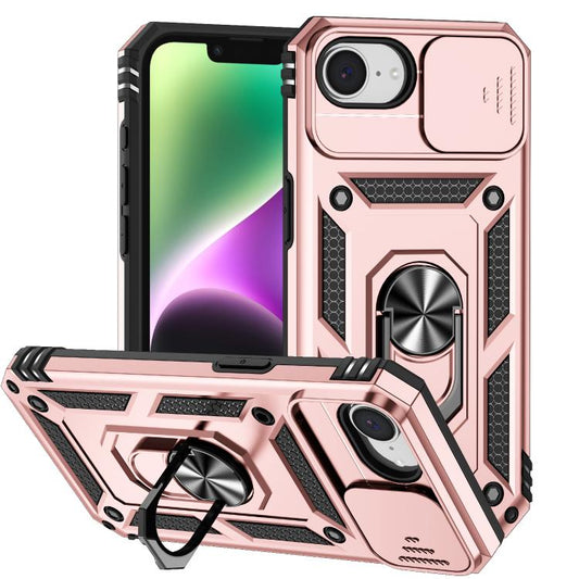 For iPhone 16e Sliding Camshield Holder Phone Case(Rose Gold) - iPhone 16e Cases by PMC Jewellery | Online Shopping South Africa | PMC Jewellery | Buy Now Pay Later Mobicred