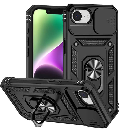 For iPhone 16e Sliding Camshield Holder Phone Case(Black) - iPhone 16e Cases by PMC Jewellery | Online Shopping South Africa | PMC Jewellery | Buy Now Pay Later Mobicred