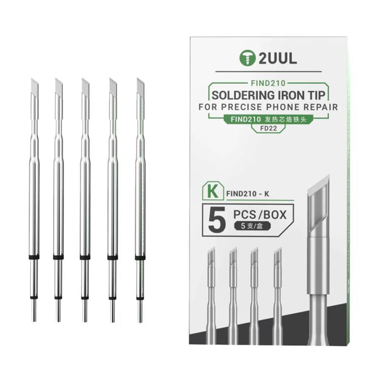 2uul 5 in 1 Soldering Iron Tips for Most C210 Soldering Station, Model:FD22 K - free shipping - PMc TechLife - Order now!