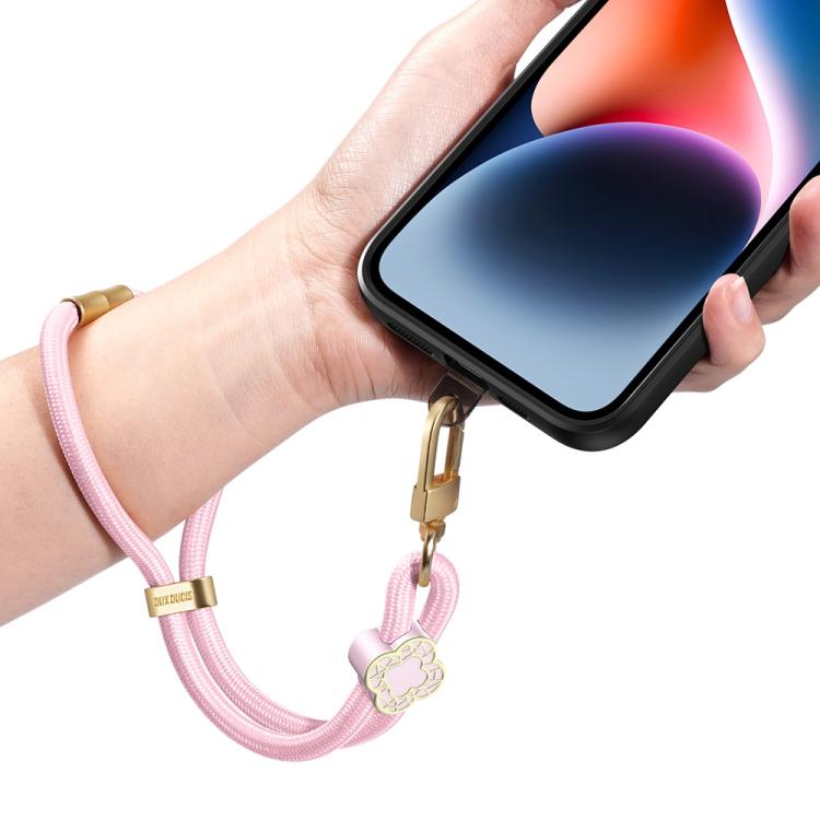 DUX DUCIS Garden Series Begonia Pattern Adjustable Short Phone Lanyard(Light Pink) - Lanyards & Wrist Straps by DUX DUCIS | Online Shopping South Africa | PMc TechLife | Buy Now Pay Later Mobicred