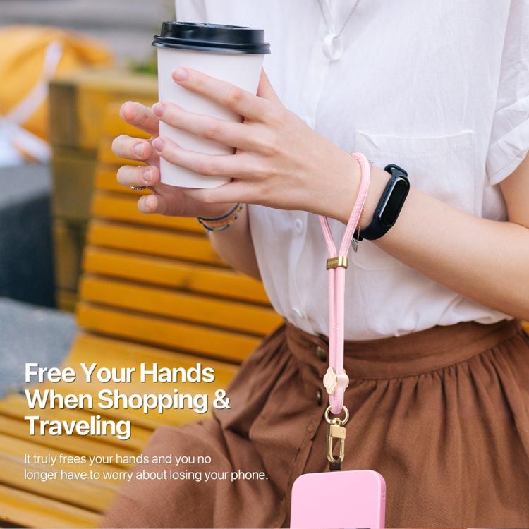 DUX DUCIS Garden Series Begonia Pattern Adjustable Short Phone Lanyard(Light Pink) - Lanyards & Wrist Straps by DUX DUCIS | Online Shopping South Africa | PMc TechLife | Buy Now Pay Later Mobicred