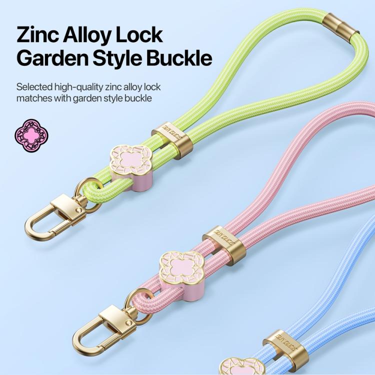 DUX DUCIS Garden Series Begonia Pattern Adjustable Short Phone Lanyard(Light Pink) - Lanyards & Wrist Straps by DUX DUCIS | Online Shopping South Africa | PMc TechLife | Buy Now Pay Later Mobicred