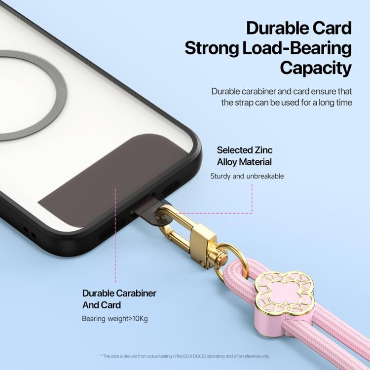 DUX DUCIS Garden Series Begonia Pattern Adjustable Short Phone Lanyard(Light Pink) - Lanyards & Wrist Straps by DUX DUCIS | Online Shopping South Africa | PMc TechLife | Buy Now Pay Later Mobicred