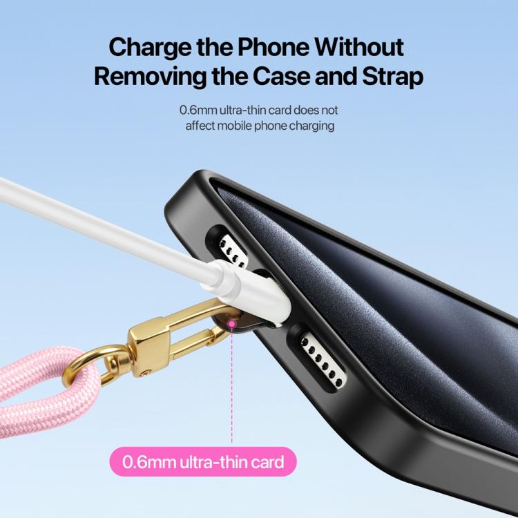 DUX DUCIS Garden Series Begonia Pattern Adjustable Short Phone Lanyard(Light Pink) - Lanyards & Wrist Straps by DUX DUCIS | Online Shopping South Africa | PMc TechLife | Buy Now Pay Later Mobicred