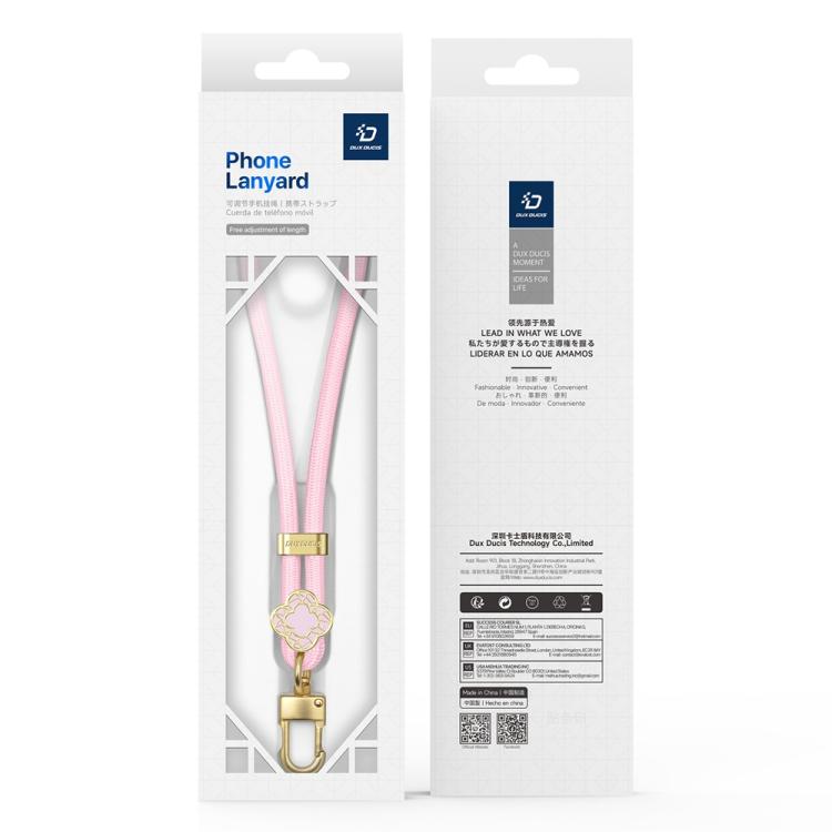 DUX DUCIS Garden Series Begonia Pattern Adjustable Short Phone Lanyard(Light Pink) - Lanyards & Wrist Straps by DUX DUCIS | Online Shopping South Africa | PMc TechLife | Buy Now Pay Later Mobicred