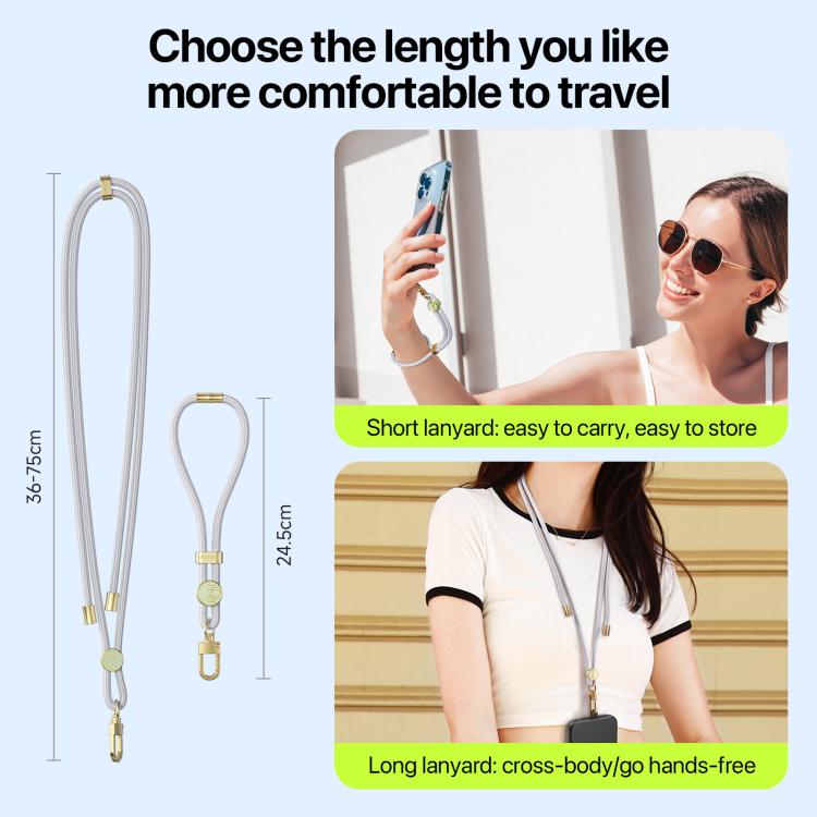 DUX DUCIS Garden Series Tile Pattern Adjustable Short Phone Lanyard(Grey) - Lanyards & Wrist Straps by DUX DUCIS | Online Shopping South Africa | PMc TechLife | Buy Now Pay Later Mobicred