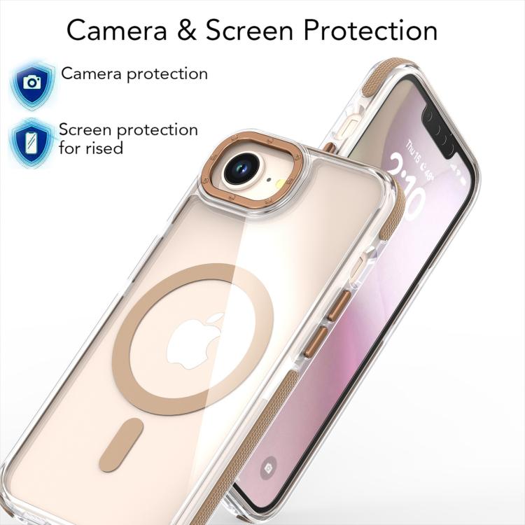For iPhone 16e Dual-Color Clear Acrylic Hybrid TPU MagSafe Phone Case(Black) - free shipping - PMC TechLife - Order now!