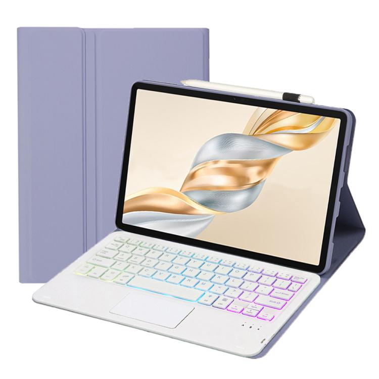 For Honor Pad X9 Pro 11.5 AH28-AS Ultra-thin Detachable Backlight Bluetooth Keyboard Leather Tablet Case with Touchpad(Lavender White) - free shipping - PMC TechLife - Order now!