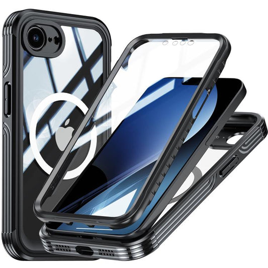 For iPhone 16e RedPepper Tempered Glass MagSafe Phone Case(Black) - iPhone 16e Cases by RedPepper | Online Shopping South Africa | PMC Jewellery | Buy Now Pay Later Mobicred