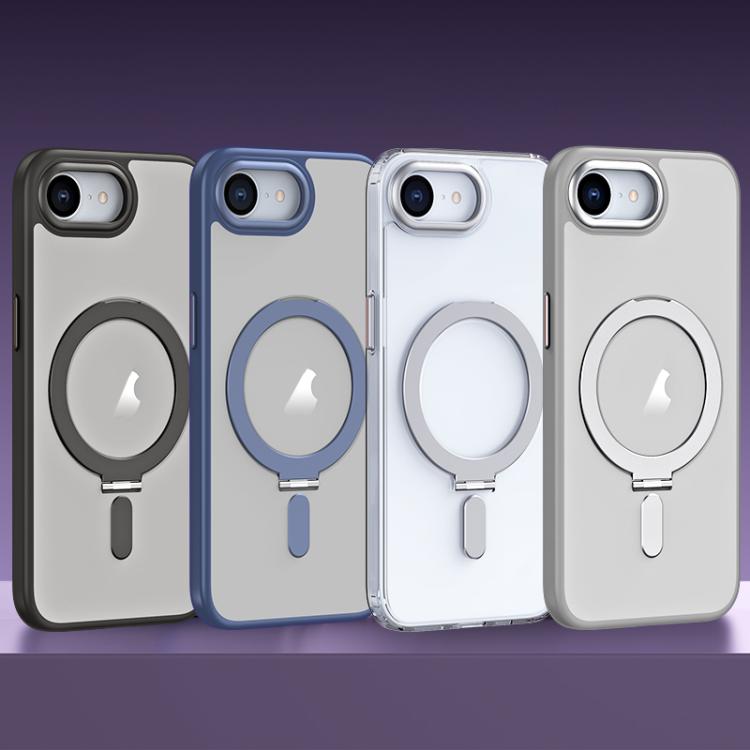 For iPhone 16e Airbag MagSafe Shockproof Frosted Phone Case with Fold Holder(Blue) - iPhone 16e Cases by PMC TechLife | Online Shopping South Africa | PMC TechLife | Buy Now Pay Later Mobicred