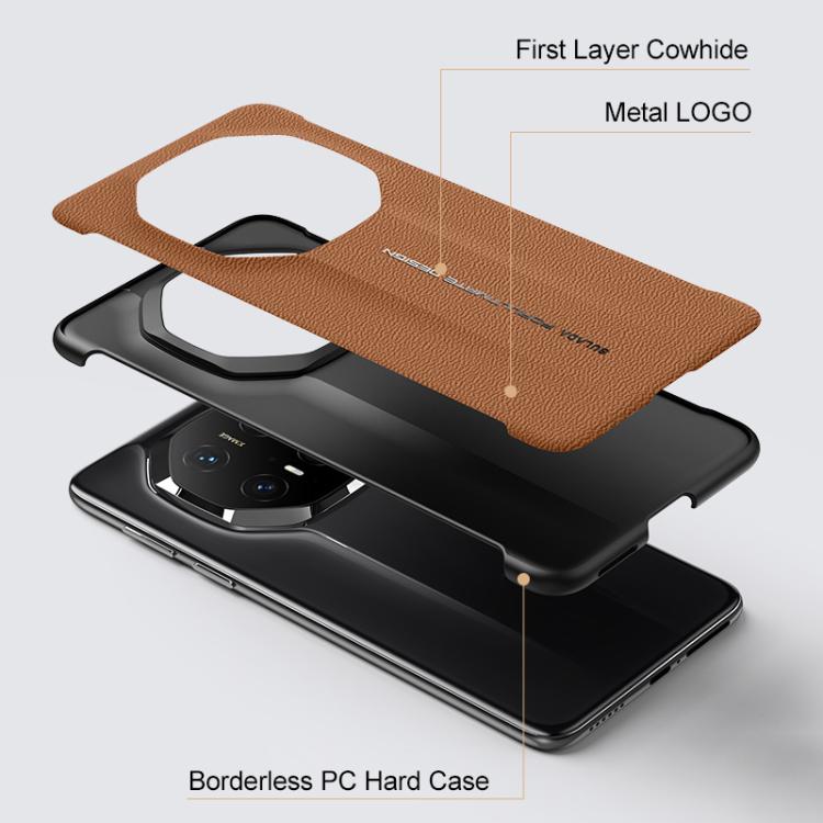 For Huawei Mate 60 RS Ultimate SULADA Frameless Top Layer Cowhide Leather Hybrid PC Phone Case(Black) - Huawei Cases by SULADA | Online Shopping South Africa | PMC TechLife | Buy Now Pay Later Mobicred