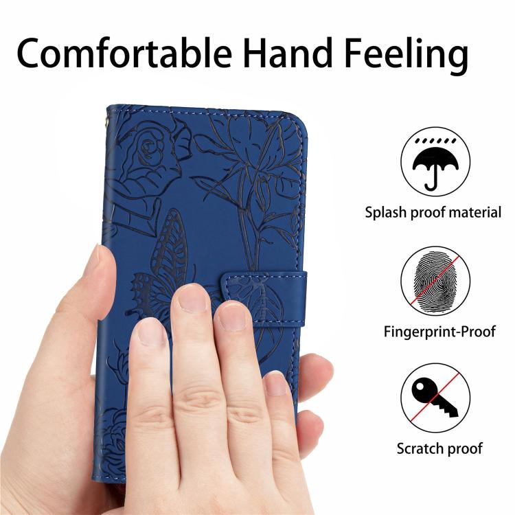 For Tecno Spark 40 4G Skin Feel Butterfly Embossed Flip Leather Phone Case(Blue) - free shipping - PMC TechLife - Order now!