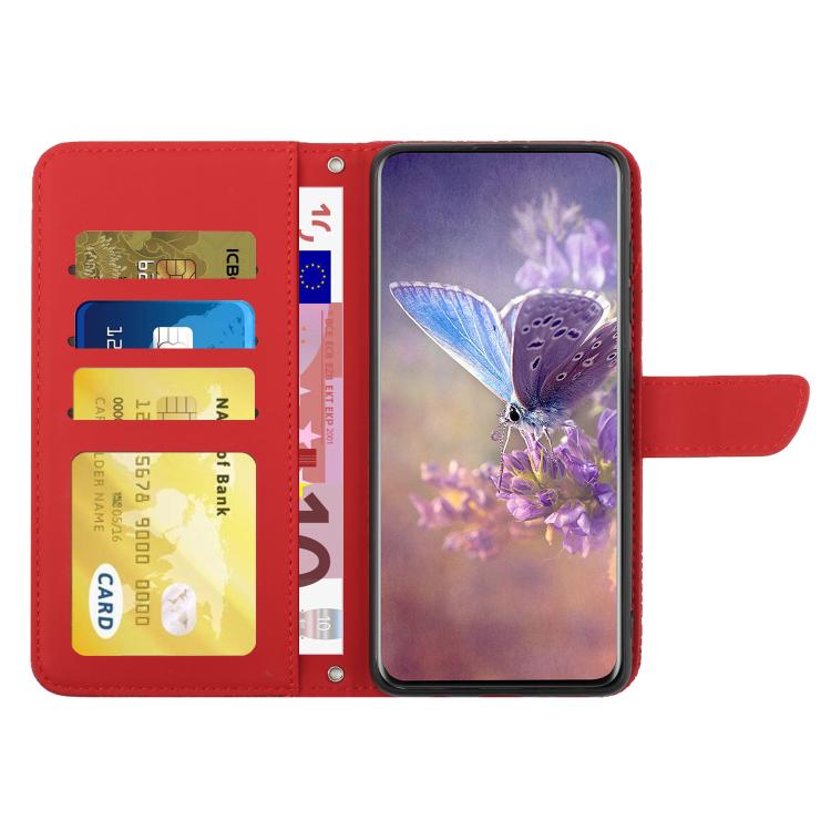 For Tecno Spark 40 4G Skin Feel Butterfly Embossed Flip Leather Phone Case(Red) - free shipping - PMC TechLife - Order now!