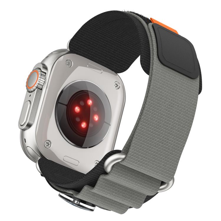 For Apple Watch 46mm / 49mm / 45mm / 44mm Kalebol Compass Nylon Loop Watch Strap(Black Grey) - free shipping - PMc TechLife - Order now!