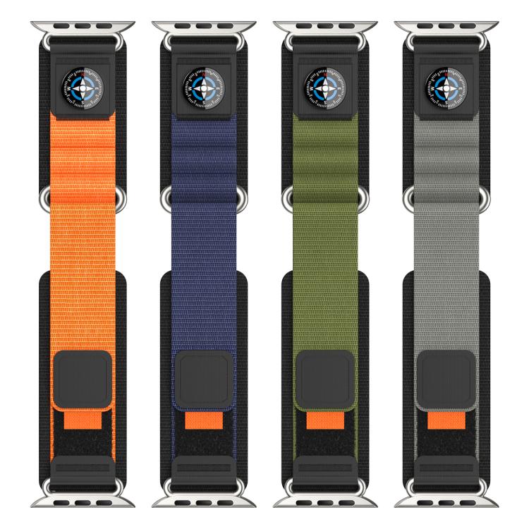 For Apple Watch 42mm / 41mm / 40mm / 38mm Compass Nylon Loop Watch Band(Black Orange) - free shipping - PMc TechLife - Order now!
