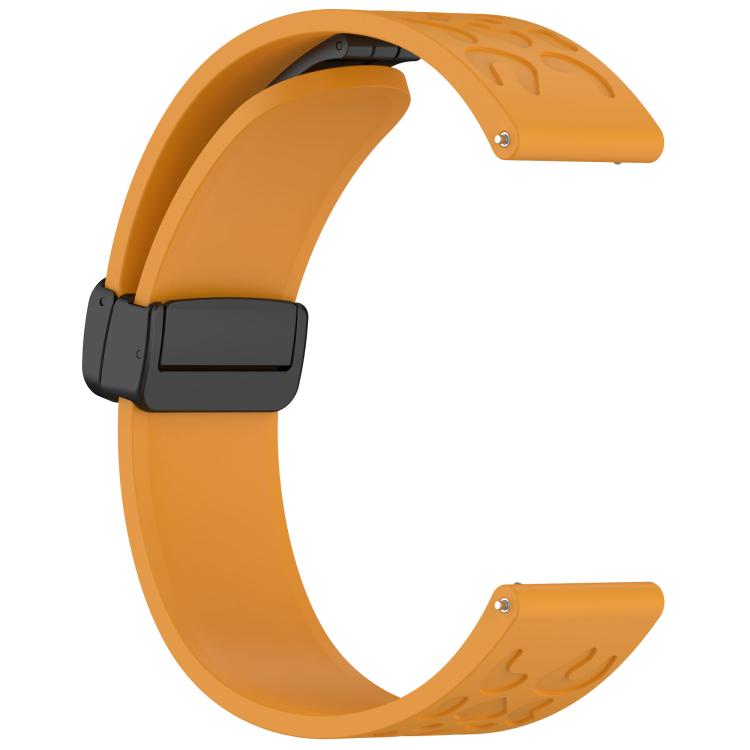 22mm Kalebol Universal Leopard Print Magnetic Folding Buckle Silicone Strap(Yellow) - free shipping - PMc TechLife - Order now!