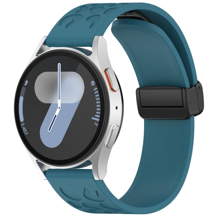 22mm Kalebol Universal Leopard Print Magnetic Folding Buckle Silicone Strap(Dark Blue) - 22mm Bands by Kalebol | Online Shopping South Africa | PMc TechLife | Buy Now Pay Later Mobicred