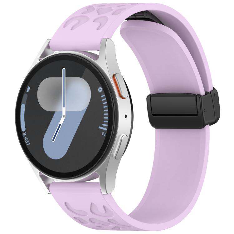 22mm Kalebol Universal Leopard Print Magnetic Folding Buckle Silicone Strap(Purple) - 22mm Bands by Kalebol | Online Shopping South Africa | PMc TechLife | Buy Now Pay Later Mobicred