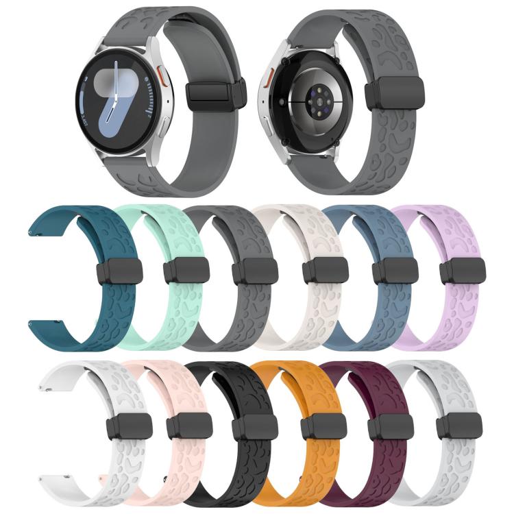 22mm Kalebol Universal Leopard Print Magnetic Folding Buckle Silicone Strap(Wine Red) - 22mm Bands by Kalebol | Online Shopping South Africa | PMc TechLife | Buy Now Pay Later Mobicred