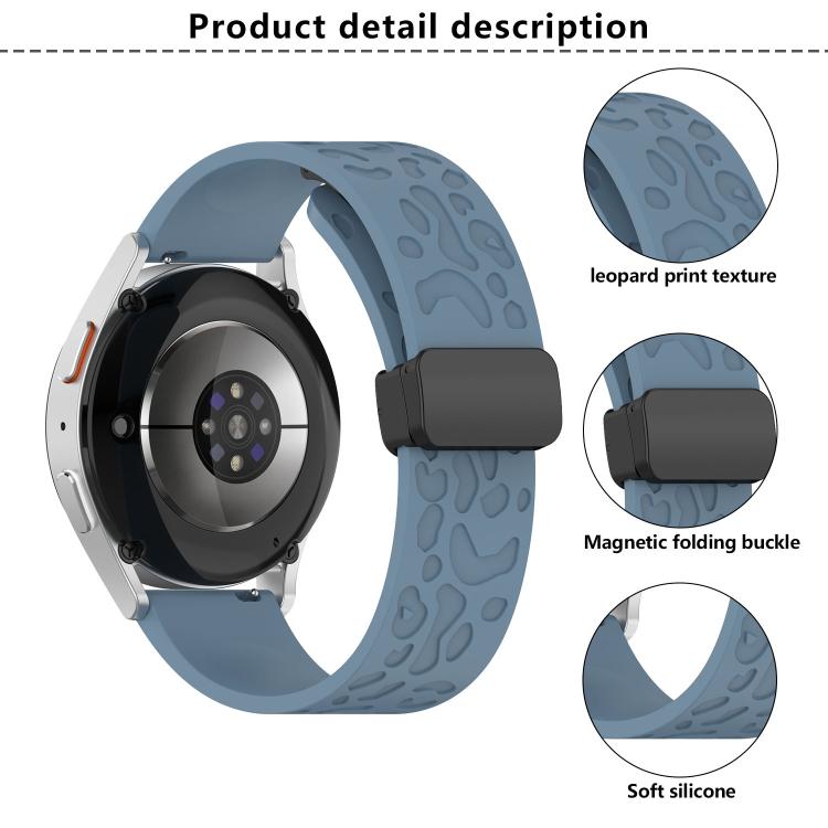 20mm Kalebol Universal Leopard Print Magnetic Folding Buckle Silicone Strap(Black) - free shipping - PMc TechLife - Order now!