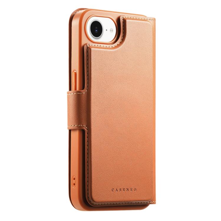 For iPhone 16e CaseNeo Finger Grip Strap MagSafe Leather Phone Case(Brown) - free shipping - PMc TechLife - Order now!