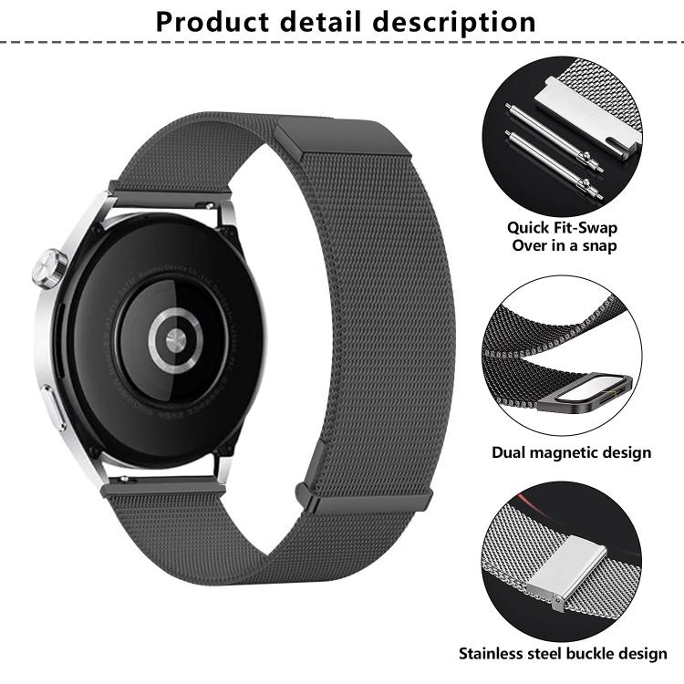 Kalebol 20mm Universal Loop Double Magnetic Buckle Milanese Strap(Starlight) - 20mm Bands by Kalebol | Online Shopping South Africa | PMc TechLife | Buy Now Pay Later Mobicred