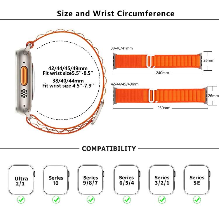 For Apple Watch 46mm / 49mm / 45mm / 44mm Kalebol Aline Nylon Loop Watch Band(Light Grey) - Watch Bands by Kalebol | Online Shopping South Africa | PMC TechLife | Buy Now Pay Later Mobicred