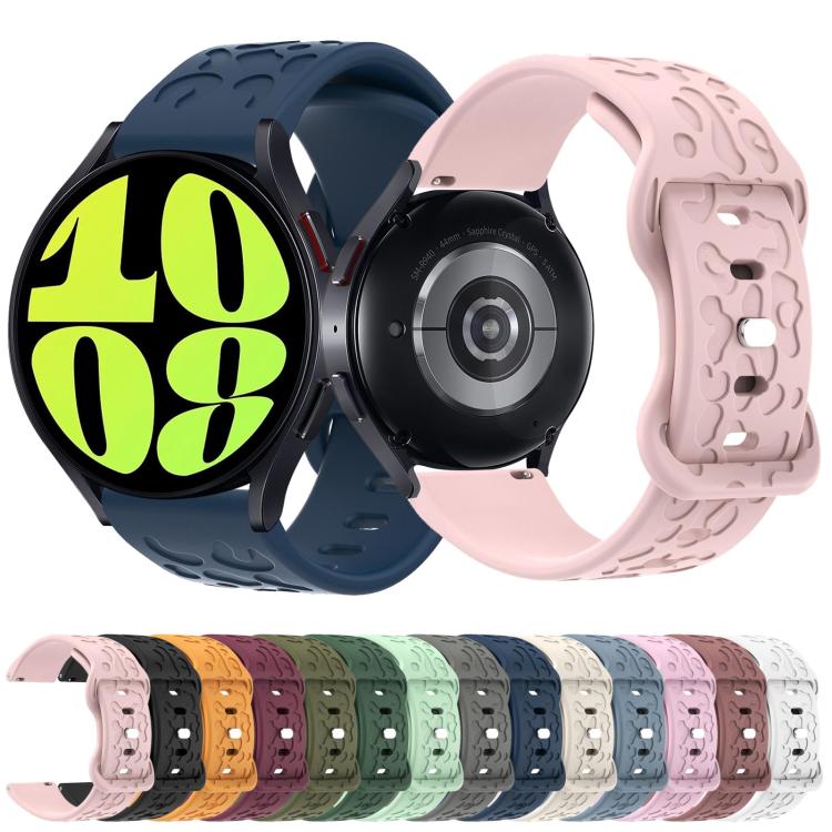 18mm Kalebol Leopard Print Butterfly Buckle Silicone Watch Band(White) - 18mm Bands by Kalebol | Online Shopping South Africa | PMc TechLife | Buy Now Pay Later Mobicred