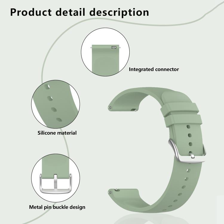 20mm Kalebol Round Tail Silicone Watch Band(White) - 20mm Bands by Kalebol | Online Shopping South Africa | PMc TechLife | Buy Now Pay Later Mobicred