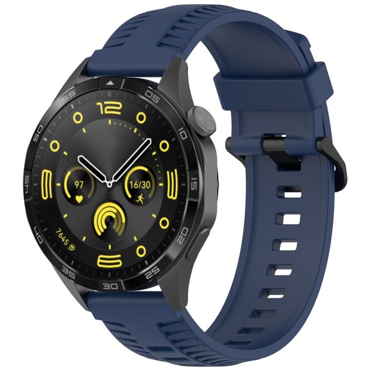 22mm Kalebol Black Buckle Tire Pattern Silicone Watch Band(Navy Blue) - free shipping - PMc TechLife - Order now!
