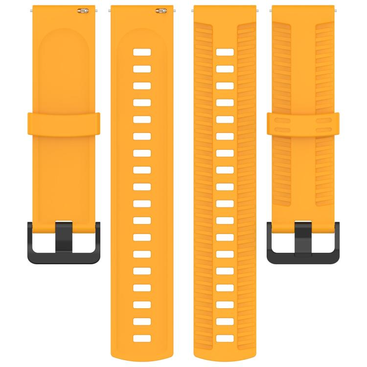 22mm Kalebol Black Buckle Tire Pattern Silicone Watch Band(Yellow) - free shipping - PMc TechLife - Order now!