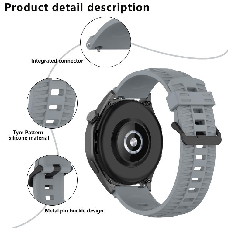 20mm Kalebol Black Buckle Tire Pattern Silicone Watch Band(Orange) - free shipping - PMc TechLife - Order now!