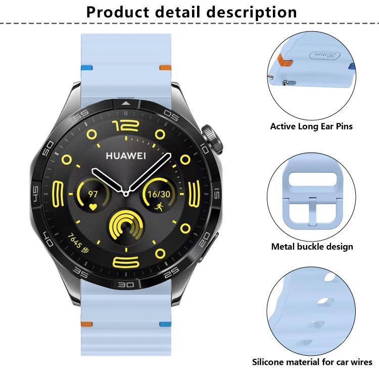 20mm Kalebol Wave Stitch Silicone Watch Band(Midnight Blue) - free shipping - PMc TechLife - Order now!