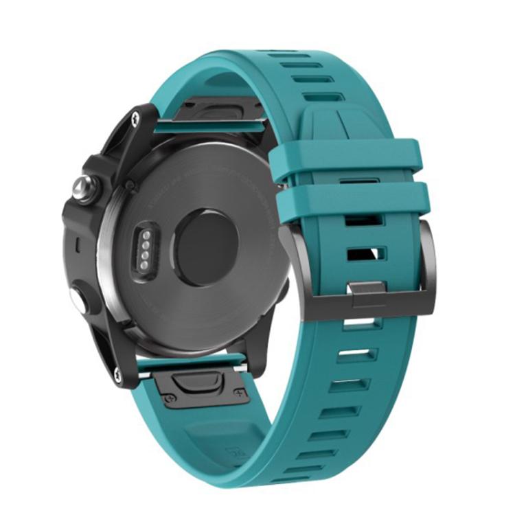 For Garmin QuickFit 22mm Kalebol Plain Texture Silicone Watch Band(Blue Green) - free shipping - PMc TechLife - Order now!