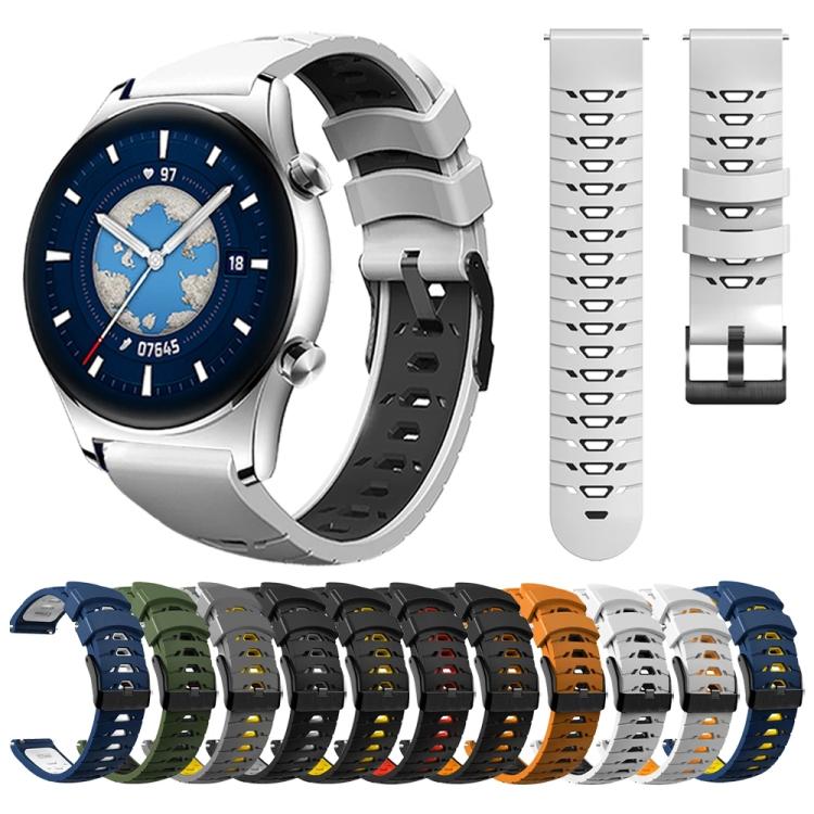 Kalebol 20mm Universal Three Row Holes Silicone Watch Band(Green Black) - 20mm Bands by Kalebol | Online Shopping South Africa | PMc TechLife | Buy Now Pay Later Mobicred