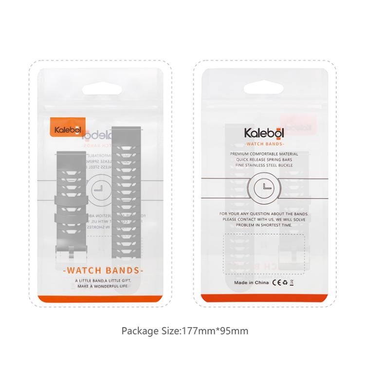 Kalebol 20mm Universal Three Row Holes Silicone Watch Band(White Orange) - 20mm Bands by Kalebol | Online Shopping South Africa | PMc TechLife | Buy Now Pay Later Mobicred