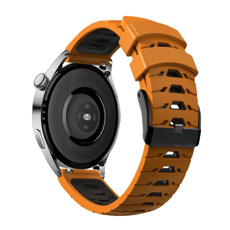 Kalebol 22mm Universal Three Row Holes Silicone Watch Band(Orange Black) - free shipping - PMc TechLife - Order now!