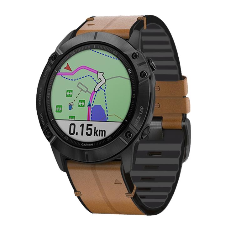 For Garmin QuickFit 26mm Kalebol Quick Release Silicone Leather Watch Band(Brown) - free shipping - PMc TechLife - Order now!