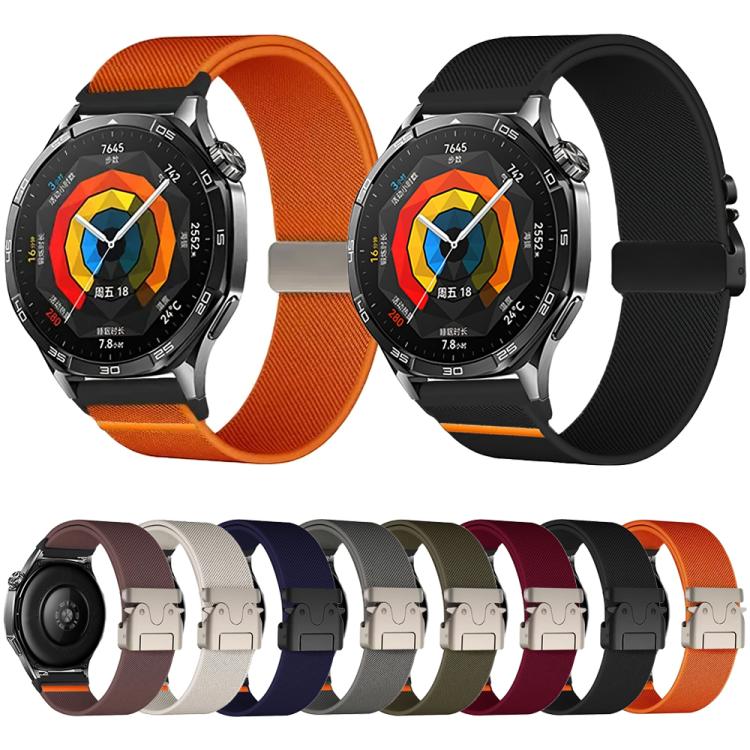 22mm Parachute Buckle Elastic Nylon Watch Band(Black) - 22mm Bands by PMc TechLife | Online Shopping South Africa | PMc TechLife | Buy Now Pay Later Mobicred