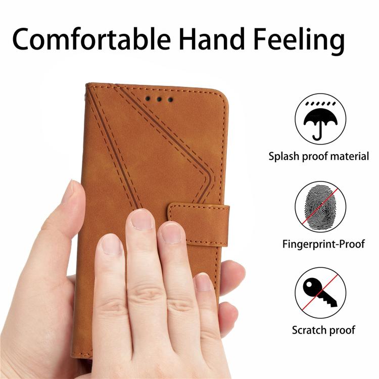 For Tecno Spark 40 Pro+ 4G Stitching Embossed Leather Phone Case(Brown) - free shipping - PMC TechLife - Order now!