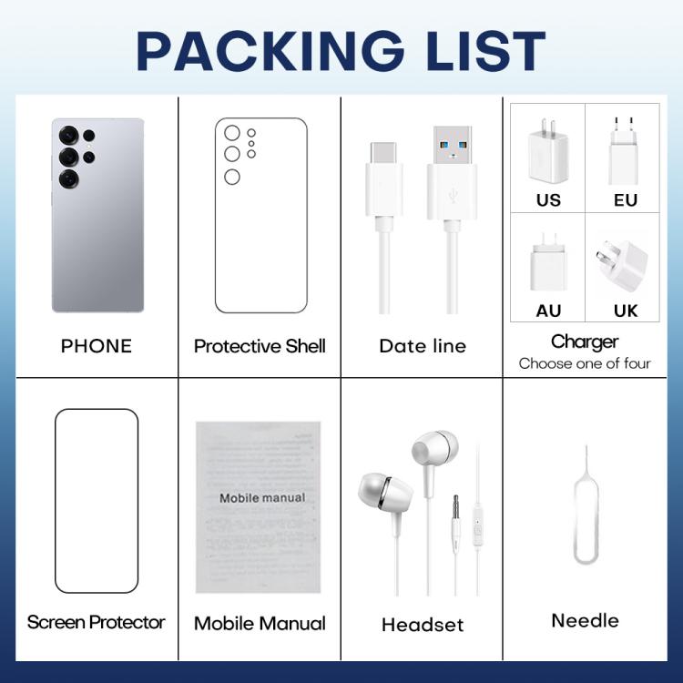 F102 / S25 Ultra, 4GB+64GB, 6.75 inch Android 11 MTK6762 Octa Core, Network: 4G, Dual SIM, Support Wireless Charging, Plug:AU Plug(Titanium Blue) - free shipping - PMc TechLife - Order now!