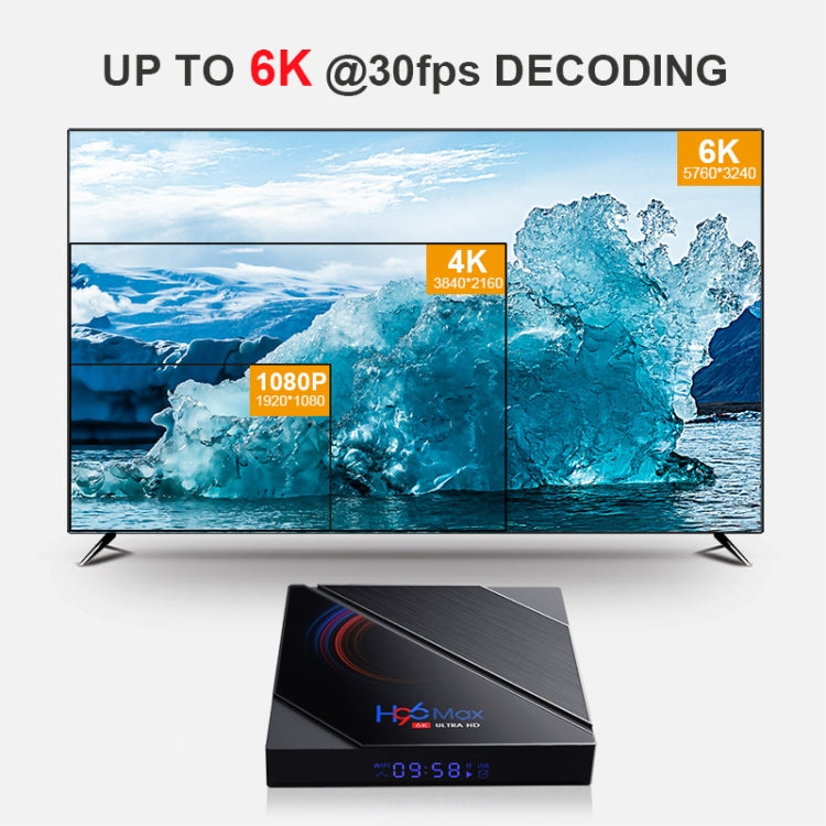 H96 Max 6K Ultra HD Smart TV Box with Remote Controller, Android 10.0, Allwinner H616 Quad Core ARM Cortex-A53, 2GB+16GB, Support TF Card / USBx2 / AV / HDMI / WIFI, UK Plug - Allwinner H6 by PMC Jewellery | Online Shopping South Africa | PMC Jewellery | Buy Now Pay Later Mobicred