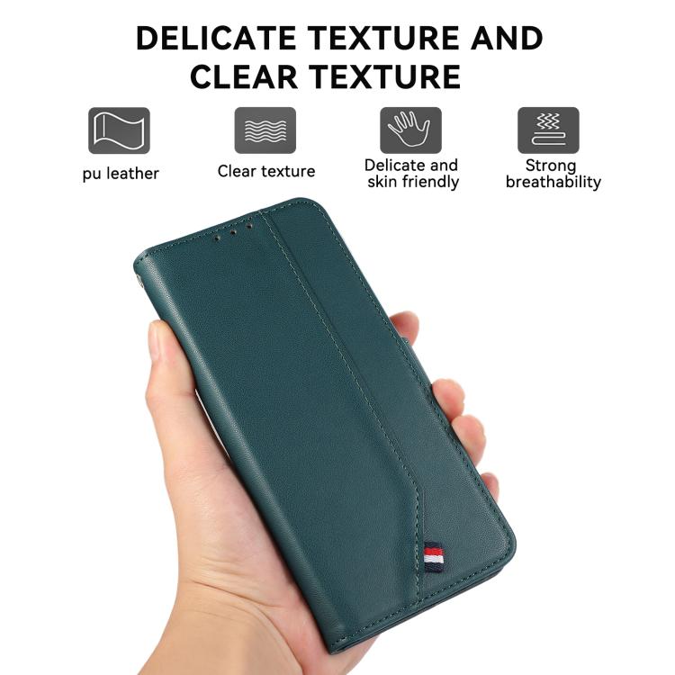 For iPhone 17 ABEEL Delicate Texture Splicing RFID Leather Phone Case(Green) - free shipping - PMc TechLife - Order now!
