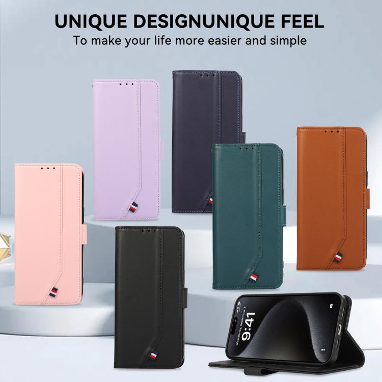 For iPhone 17 ABEEL Delicate Texture Splicing RFID Leather Phone Case(Green) - free shipping - PMc TechLife - Order now!
